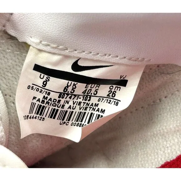 Nike Women's White Red Leather Cortez Forrest Gump Running Shoes Size 9 3117 - Picture 7 of 16